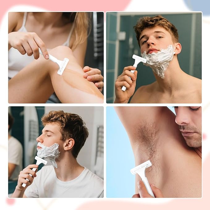 Disposable Razors in Bulk, Bulk Razors with Knife Cap, Individually Packaged Disposable Razors Bulk with Shaving Cream for Hotels, Shelters, Homeless, Nursing Homes, Charities, White (30)