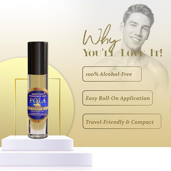 MOBETTER FRAGRANCE OILS Pola Blue Gold Blend Cologne Fragrance Body Oil for Men