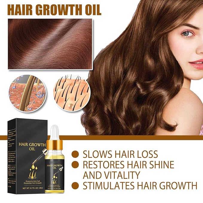 20ml Hair Growth Oil for Thinning Hair – Stimulates Hair Regrowth, Reduces Hair Fall & Boosts Volume with Rosemary & Ginger Extract