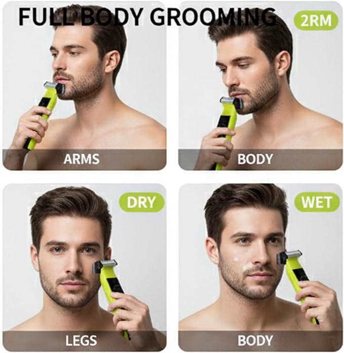 2025Beard & Body Hair Trimmer for Men [All-in-One] USB-C Fast Charging, Adjustable Comb,Groin & Ball Hair Painless Electric Shaver, Travel Razors, Dry Cordless Foil Shavers Low Noise