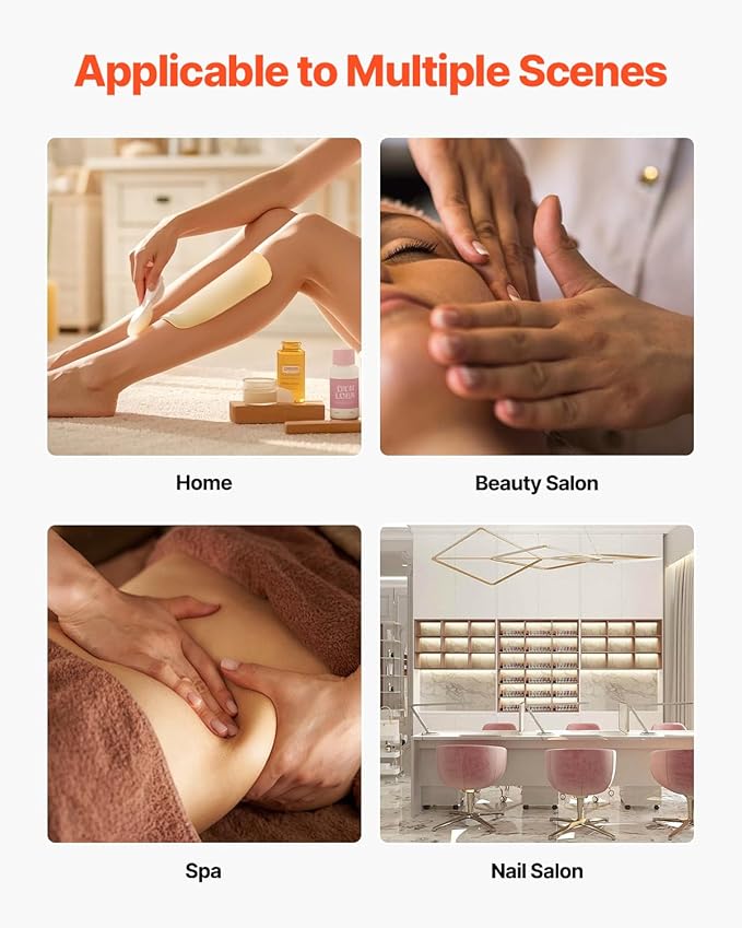 VEVOR Single Wax Warmer, 600ML Professional Wax Warmer for Hair Removal, 32 ℉ to 176℉ Adjustable Electric Waxing Heater Pot with 100PCS Waxing Sticks for Home Use, Beauty Salon, Spa