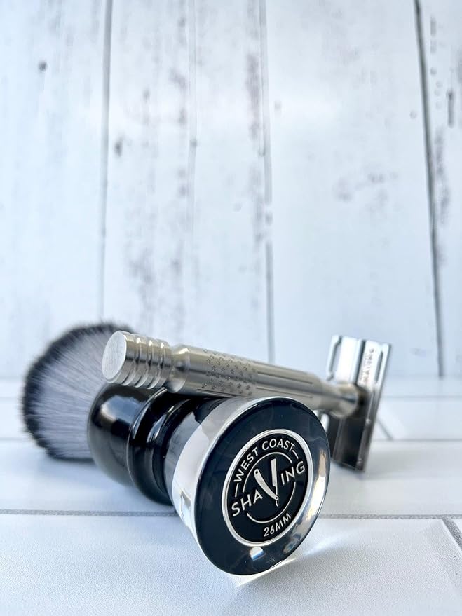 West Coast Shaving Clear Smoke Shaving Brush, Burlwood