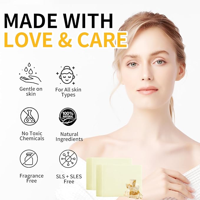 Beef Tallow Soap Bar, Natural Grass Fed Tallow Soap, Unscented Bar Soaps for Face Body Hand, Deep Cleansing Facial Cleanser Body Wash, Handcrafted Bathing Soaps for Women Men 2 Bars 7OZ