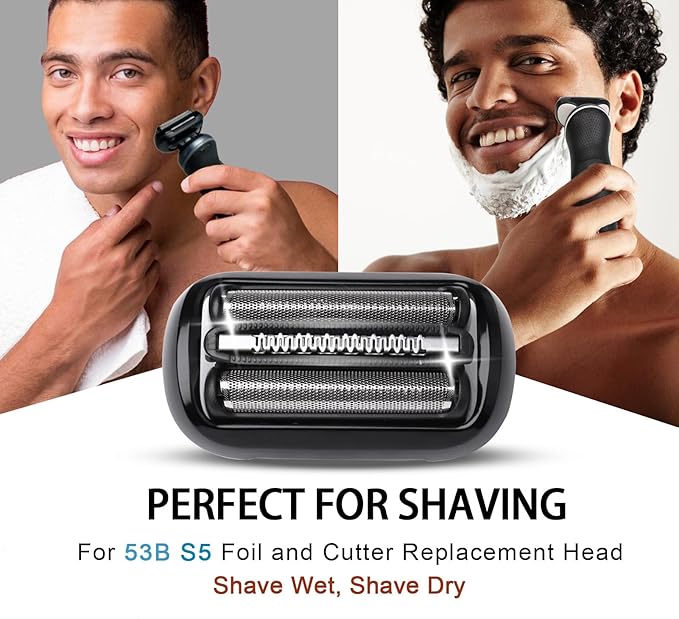 Series 5 Series 6 53B Shaver Replacement Head for New Gens S5 S6 Razors, Compatible with 6072cc, 6090cc, 6020s, 6040c, 5035s, 5020s, 5050cs…Easily Attach