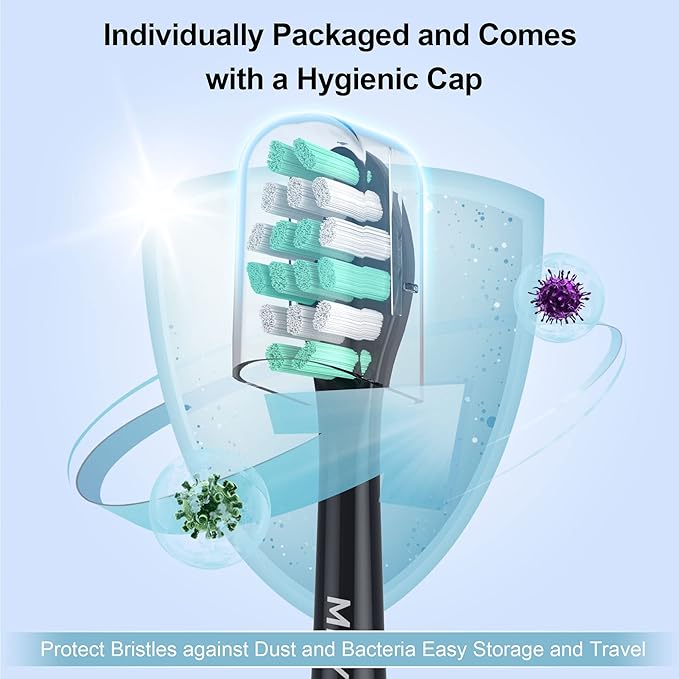 MRYUESG Replacement Heads Compatible with Philips Sonicare 10 Pack, Electric Tooth-Brush Head for Phillips, Black