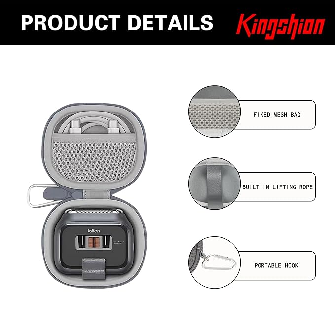 Electric Shaver Razor Case Compatible with Laifen P3 Pro, Hard Shell Compact Protective Travel Storage Box with Mesh Pocket for Shaver Accessories - Gray