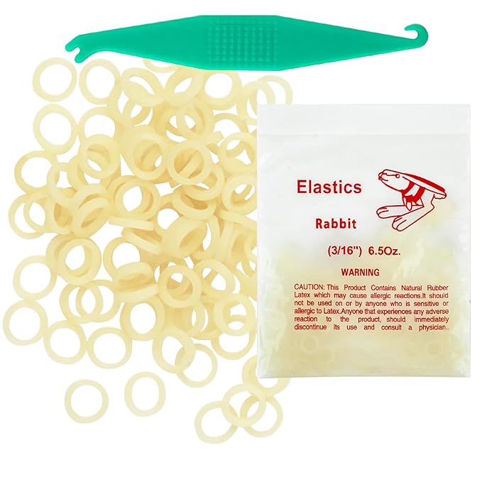 Orthodontic Rubber Bands for Braces 3/16'' Heavy 6.5 oz, 100 Pcs Dental Intraoral Elastic Bands