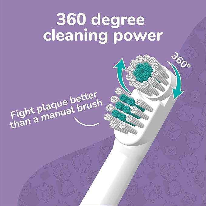 Brush Buddies Battery Powered Toothbrush Featuring Squishmallows, Oscillating 360 Degree Cleaning Power, Soft Rounded Bristles Electric Toothbrush for Adults, Battery Toothbrush