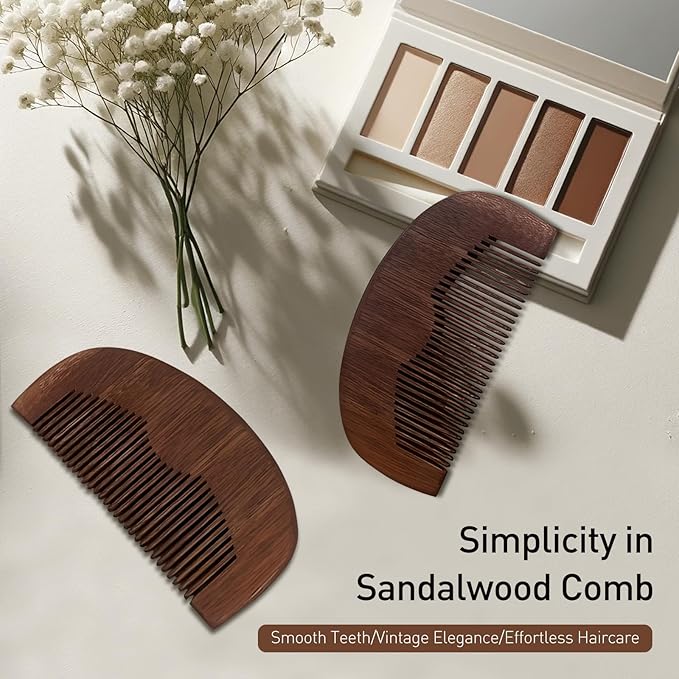 Beard & Mustache Wood Comb - Ideal for Oils and Balms, Anti-Static for All Beard Types, Pocket-Sized