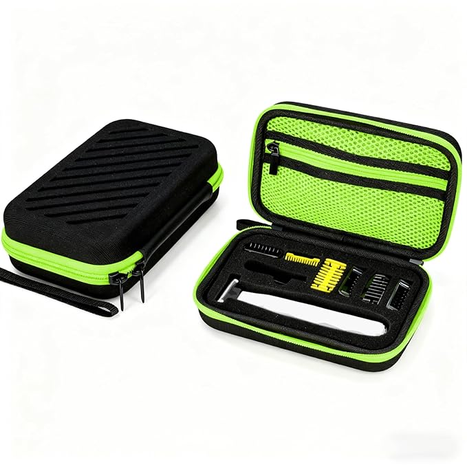 LinMei Hard Travel Case for Electric Trimmers & Shavers - Protective Organizer Compatible with QP27XX, QP28XX and QP6XXX - EVA Shell with Accessory Pocket - Black (Case Only)