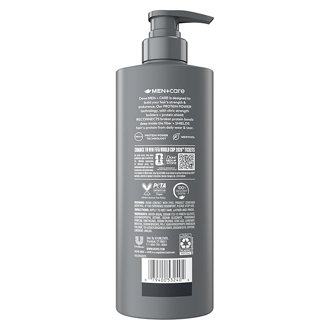 DOVE MEN + CARE Hair Care 1 count Fresh Victory to Refresh & Strengthen Hair, with a Chance to Win FIFA WORLD CUP 2026 Tickets, 18 Fl oz