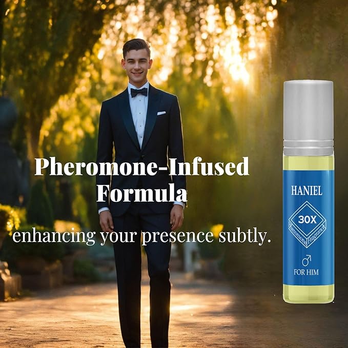 Haniel Pheromone Cologne for Men Roll-On - Aquatic Fresh Cologne,Perfumes de Feromonas para Hombres, Compact Sage & Sea Water Scent, Discreet Confidence for Travel