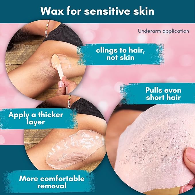 Hard Wax Beads for Hair Removal, Maxi Pack 1.75 lb, Hypoallergenic & Rosin-Free Stripless Wax for Sensitive Skin, Coarse Hair, Bikini Brazilian, Face, Underarms, Legs, Chest, Rose