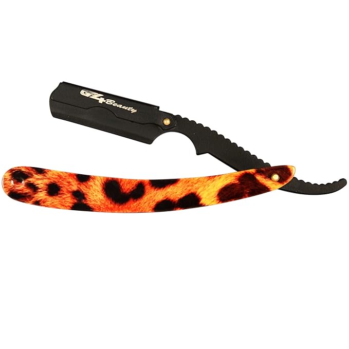 G4 Stainless Steel Straight Edge Barber Shaving Razor Blade for Close Shaving Men Replaceable Blades (Tiger)