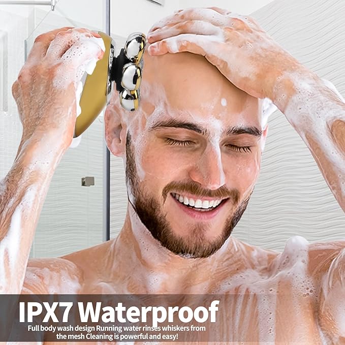 7D Floating Head Shaver for Bald Men,IPX7 Waterproof Shaving Grooming Kit,5 in 1 Men's Electric Razor,Dry/Wet Shaver for Home/Travel,Nice Trimmer Gift for Dad,Husband,Boyfriend
