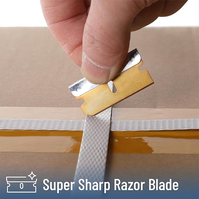 Bates- Single Edge Razor Blades, 200 Pack, Gold, Carbon Steel Razor Blades Single Edge Blades