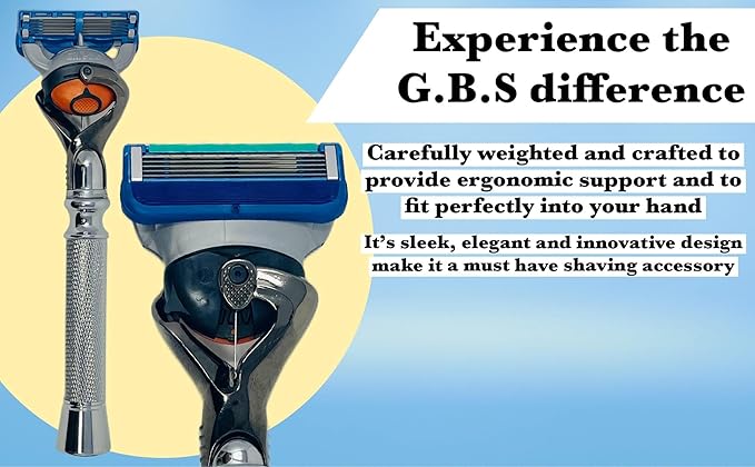 Flex Ball Handle Shaving Razor – All Chrome Long Handle Razor with Flex Pivot Technology & Diamond Knurled Grip for Men’s Precision Shaving