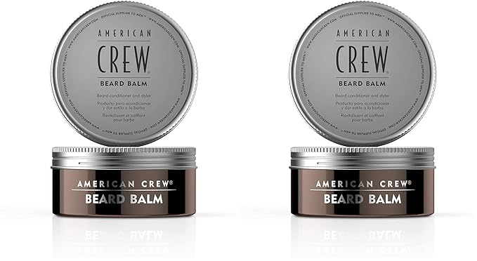 AMERICAN CREW Beard Balm, Conditioner & Styler, Sweet Almond Oil, Shea Butter, 2.1 Fl Oz (Pack of 2)