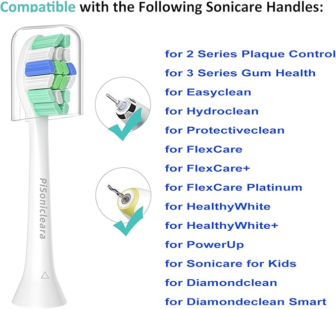 Replacement Toothbrush Heads(10 Pack) Compatible with Philips Sonicare Brush Heads for Hx6920, 4100 2 Series, HX9023 Hx6240 Hx6610 Snap on Electric Tooth Brush Refill