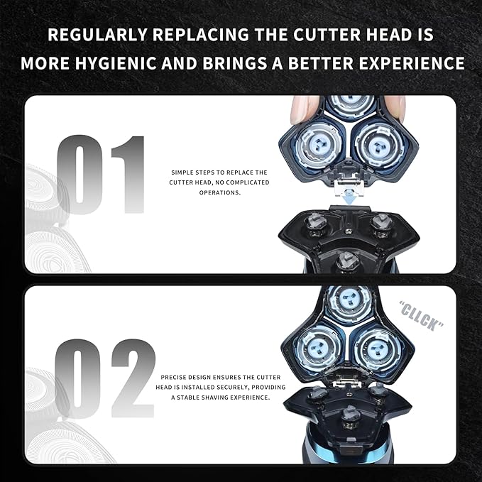 SH71/50 Shaving Heads Compatible with Phili*s Shavers Series S5000 (S5XXX),S7000 (S7XXX) for SH60/70 and SH70/70 (Black)