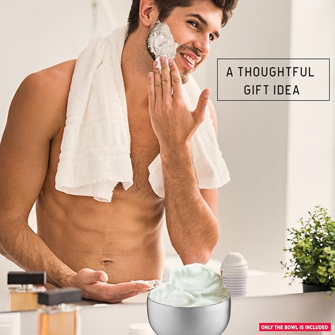 Stainless Steel Shaving Soap Bowl, Stainless Steel Shaving Mug, Shaving Cup, Mug for Shave Cream & Soap - Unbreakable Shaving Cup, Barbers Accessories For Your Wet Shaving Kit