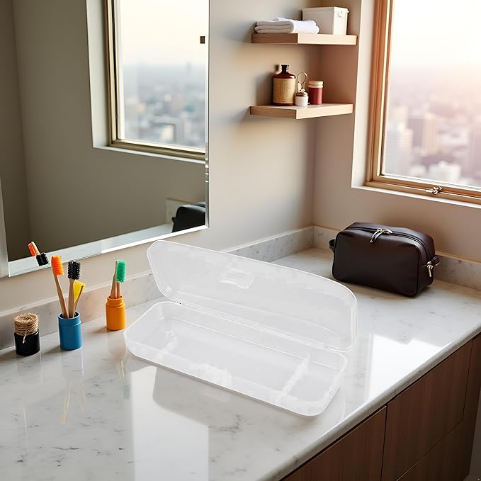 Transparent Transparent Shaving Box for Shaver Razor, Razor Protector Plastic Box Cover Container Storage for Manual Razor System, Shaving Accessories, Razor and Brush Stands, Shave and Hair Removal