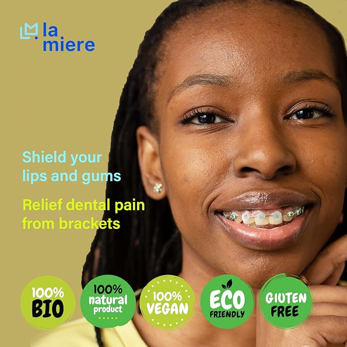 LA MIERE 8 Boxes Pre-Cut Food Grade Dental Wax Orthodontic Wax Braces Wax Shield Lips & Gums Dental Teeth Braces Wearer Unscented
