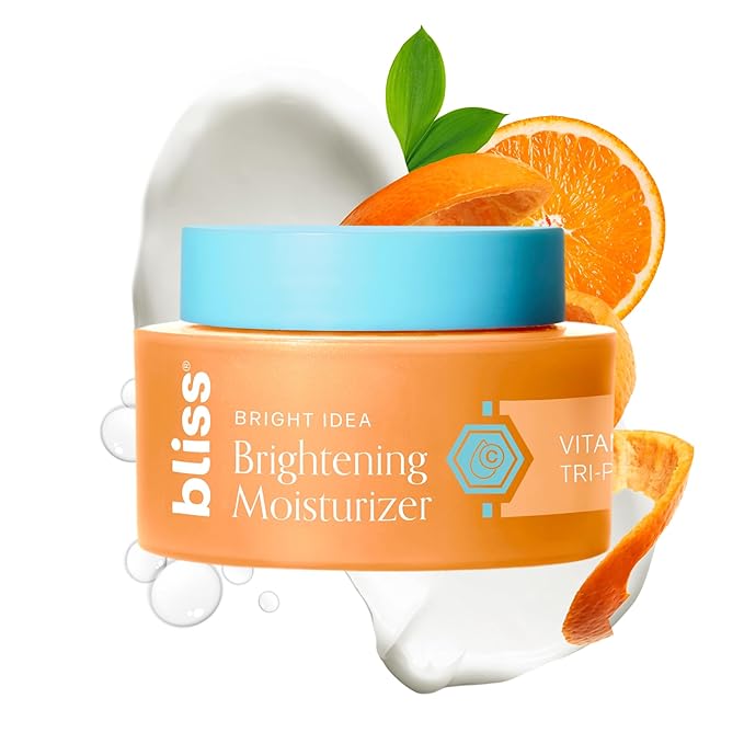 Bliss Vitamin C + Tri-Peptide Brightening Moisturizer | Squalane & Hydration Boosters | Anti-Aging Face Cream for Collagen and Elasticity | Clean Vegan & Cruelty Free 1.7 fl oz