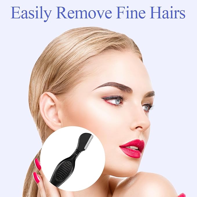 Mudder 21 Pcs Eyebrow Razor Eyebrow Shaver Facial Razor Multipurpose Face Trimmers with Precision Cover for Women Makeup Care Tools (White,Black)