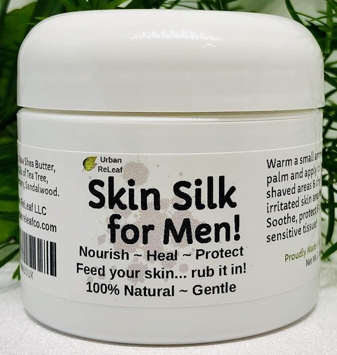 Urban ReLeaf Skin Silk for Men! Heal Dry, Irritated Skin & Overworked Hands. Soothe Shaved Faces, Necks, Heads! 100% Natural, Vegan. Man Dad Fathers Gift