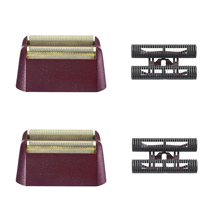 Professional 5 Star Series Finale Shaver Replacement Foil and Cutter Bar Assembly Compatible with wahl Shaver Foil 7031-100, 7043-100 Super Close Shaving Replacement Heads，Red,2 PACK