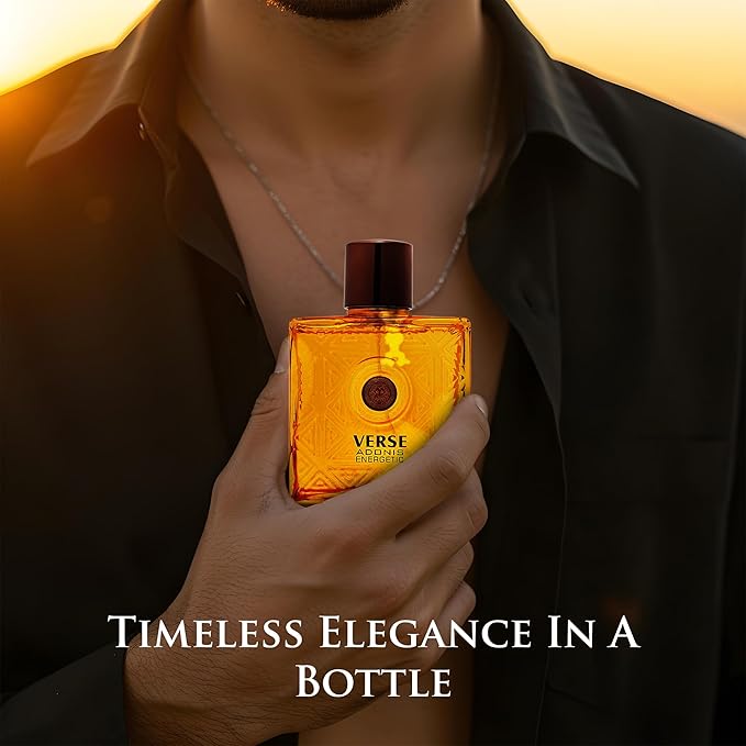 Verse Adonis Energetic for Men - Long-Lasting Fresh Fragrance, Bold & Invigorating Scent, Perfect for Day & Night Wear, Energizing & Powerful Aroma, 3.4 Fl Oz (100ml) Eau de Parfum Bottle Spray Par