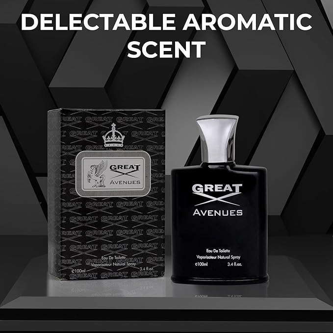 NovoGlow Great Avenues for Men - 100ml Eau De Parfum Spray for Men - Long Lasting Woody Fruity & Smoky Fragrance Smell Fresh All Day Long (B)