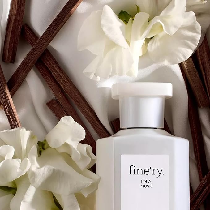 Fine'ry I'm a Musk Perfume for Women & Men, Unisex Cologne - Fluffy Musk, Cotton Blossom & Creamy Sandalwood - Clean, Cozy, Full Size, Long-Lasting Hair & Body Parfum Fragrance (60mL)