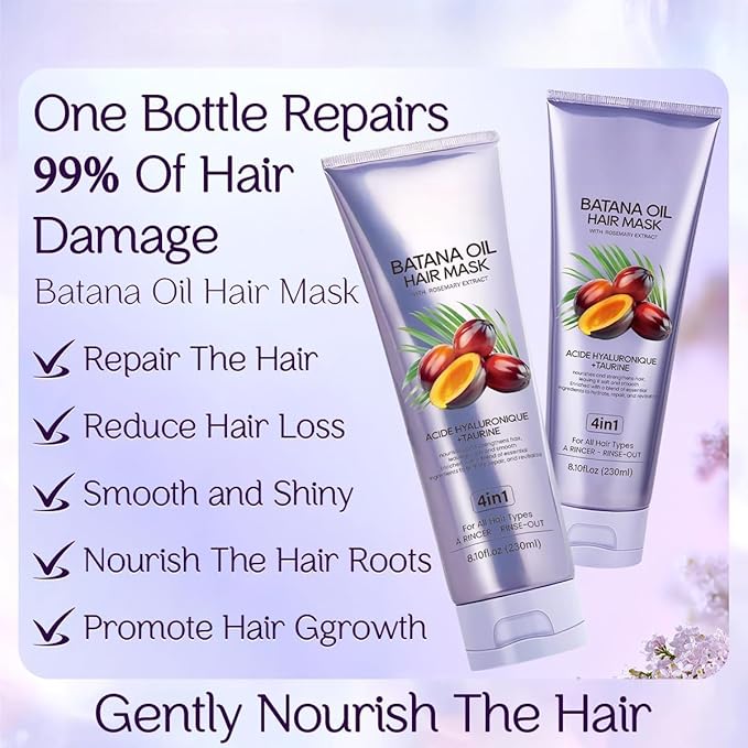 Batana Oil for Hair Growth,100% Pure & Batana Oil,Enhances Hair Thickness, Prevents Hair Loss,Repairs Damaged Hair Cosmetic Scalp Mask for Men & Women (1 Pcs)