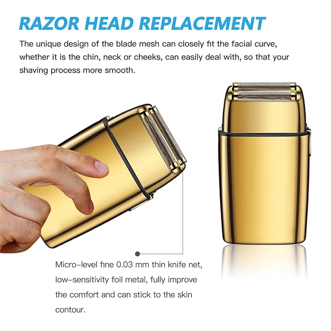 New DEARCOOL Electric Men Shaver Replacement Foil & Cutters Suitable for BaBylis-PRO Metal-FX FXFS2 Foil Shaver