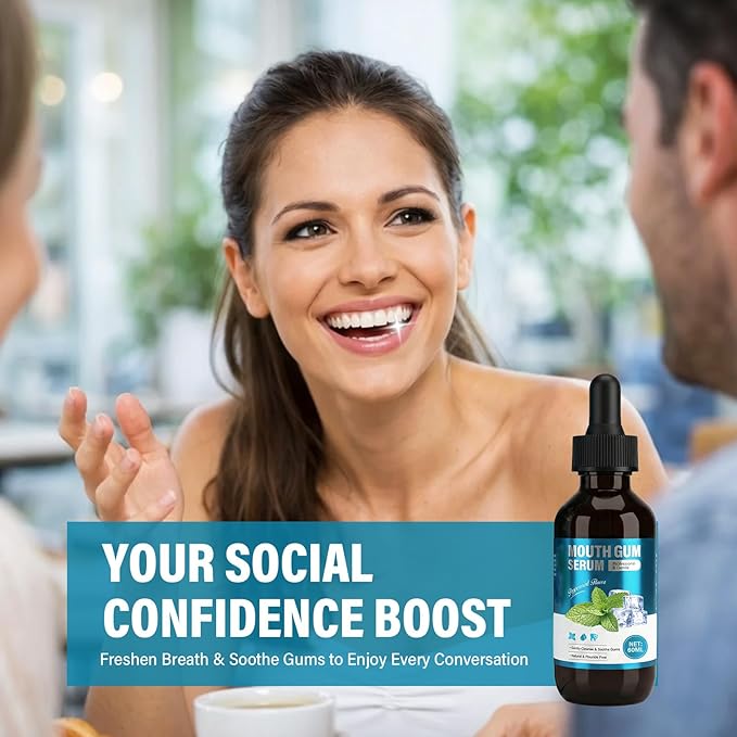 Gum Restore Drops, Advanced Oral Hygiene Liquid for Teeth & Gum Support, Natural Mint Breath Freshener, Alcohol-Free Mouth Drops for Daily Oral Care, Soothing Formula, 2 Fl Oz