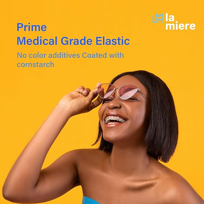 LA MIERE 400 pack Orthodontic Elastics Dental Rubber Bands Intraoral Elastic Bands (Heavy, 6.5 Oz, 3/16'' (4.8mm))