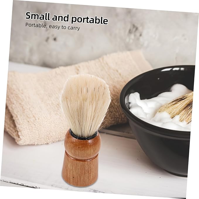 Wooden Shaving Brush Retro Beard Brush Men Grooming Kit Boar Bristle Hair Shaver