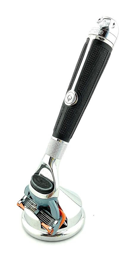 G.B.S Weighted Safety Razor Stand Base Polished Steel Protect & Dry Razor, Fits 5 and 3 Shaving Razor Blades