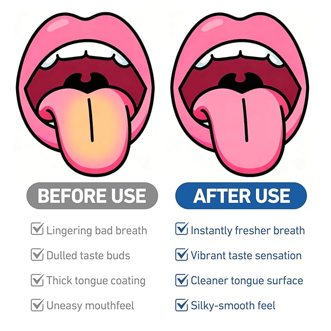 RAZOKO Tongue Cleaner with Safe Fold-Back Interdental Brush,100 Count BPA Free Disposable Tongue Scraper,Hygienic Scraper for Clean Tongue & Promote Fresh Breath (100 Count)