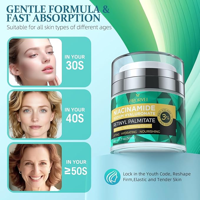 Face Neck Firming Cream Retinol Collagen Hyaluronic Acid Anti Aging Wrinkle Cream For Women Mens Face Neck Chest Jawline Tighten and Lift1.7 fl.oz