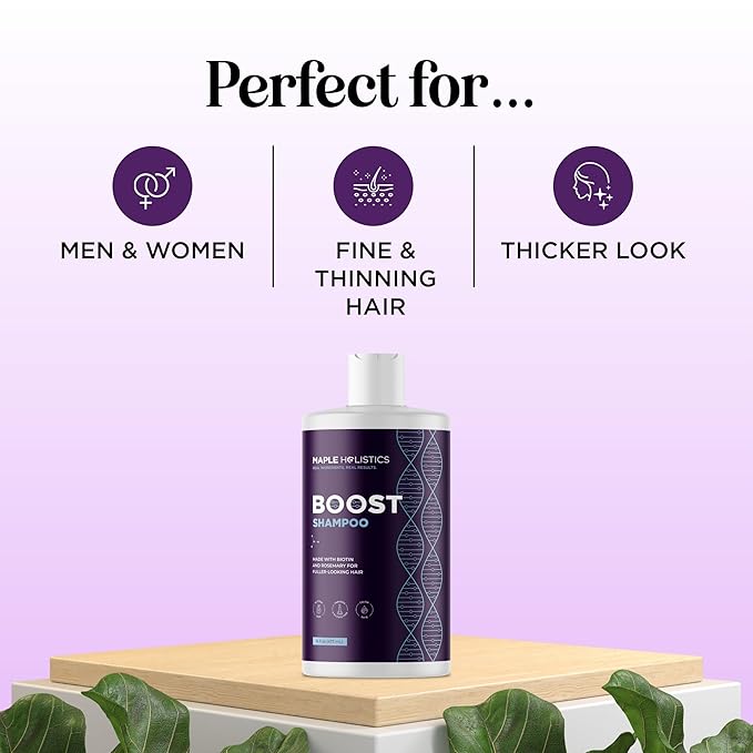 Advanced Biotin Shampoo with Rosemary Oil - Volumizing Shampoo for Thinning Hair for Women & Men with Black Castor Caffeine & B Vitamins - Paraben Silicone and Sulfate Free Vegan Formula (16 Fl Oz)