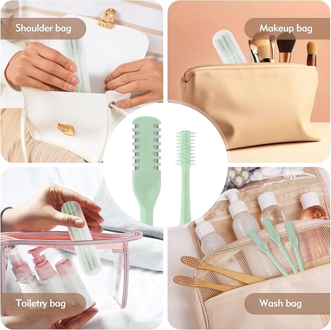 5Pcs 2-in-1 Nasal Hair Cutter, Double Sided Nose Hair Cutter, Portable 360° Rotating Manual Nose Hair Trimmer for Men and Women, Mint Green