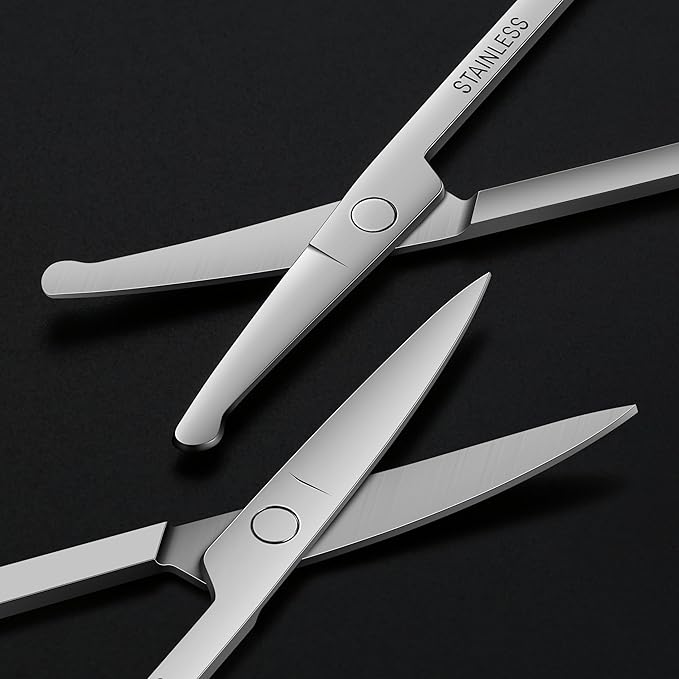12-Pack Nose Hair Grooming Scissors Curved,Sharp Manicure Cuticle Scissors Stainless Steel All Purpose,Small Scissors Beauty for Men Women Eyebrow,Mustache,Beard Ear Trimming Kit