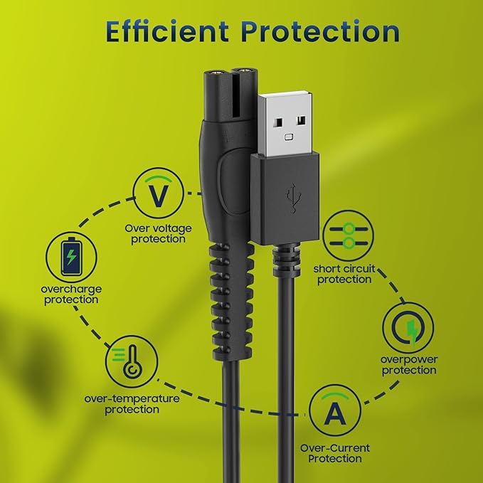 BENSN 5V Charger Cord Compatible with Philips Norelco Shaver Series 2000 3000 5000 7000 9000, 2400 3900 5400 5000X 7200 i9000 MG7910 MG5910 MG9510 MG9522 MG3919 MG7970 MG5970 BG5495 XP9402 HS9980