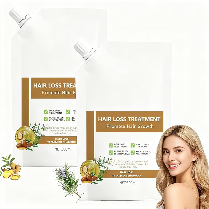 300ml Anti-Hair Fall Hair Loss Shampoo - Promote Hair Growth, Enriched with Multiple Plant Extracts, Suitable for All Hair Types (2 Bottle)