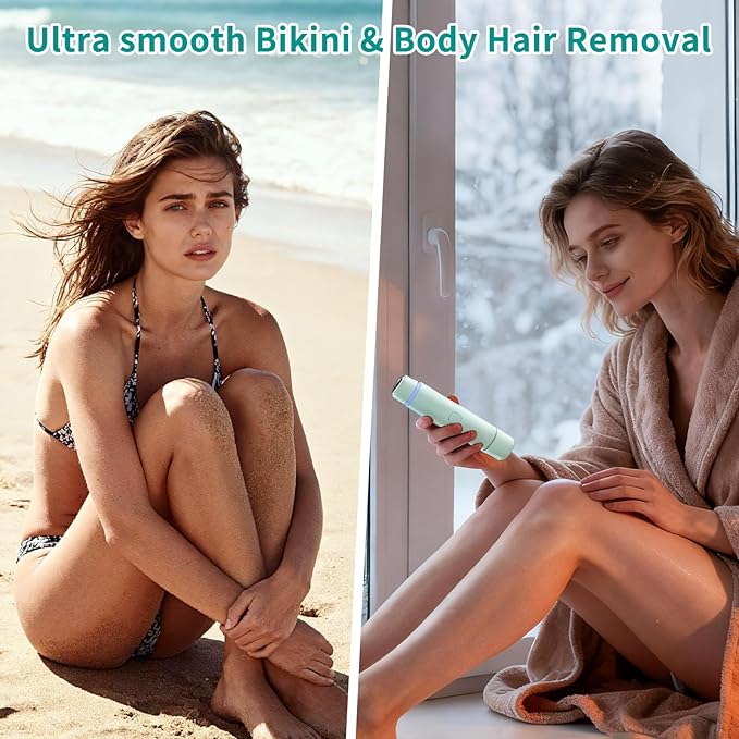 Bikini Trimmer for Women - 2 in 1multifunctional Painless Electric Razors for Women,Rechargeable Dual Head Electric Shaver for Lady Bikini Underarm,Body,Leg,Hair Remove Portable Travel,Women’s Gift