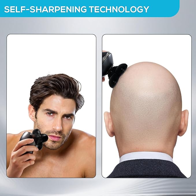 Head Shaver Replacement Heads Shaver Replacement Blades Refills Compatible with Freebird Shaver(black5D)