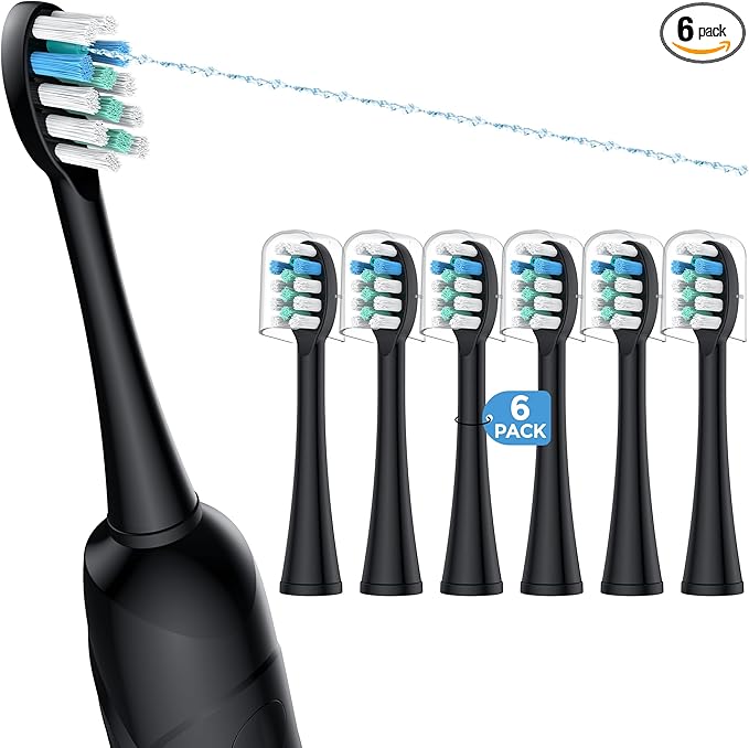 6 Pack Toothbrush Replacement Heads Compatible with WaterPik Sonic Fusion 2.0, FitMount Flossing Brush Head Fit for Water-Pic SF-01 SF-02 and 2.0 SF-03 SF-04